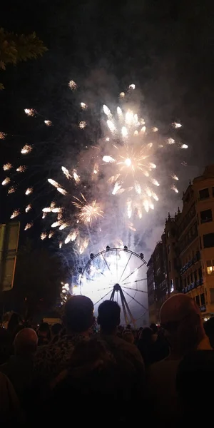 Feuerwerk Bei Den Festen Von San Sebastin Spanien — Stockfoto