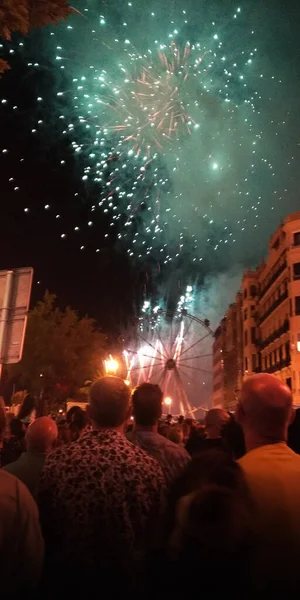 Pirotecnia Las Fiestas San Sebastin España — Foto de Stock