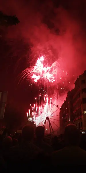 Feuerwerk Bei Den Festen Von San Sebastin Spanien — Stockfoto