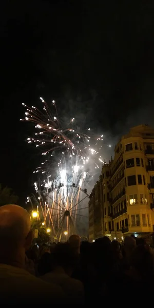 Πυροτεχνήματα Στις Φιέστες Του San Sebastin Ισπανία — Φωτογραφία Αρχείου
