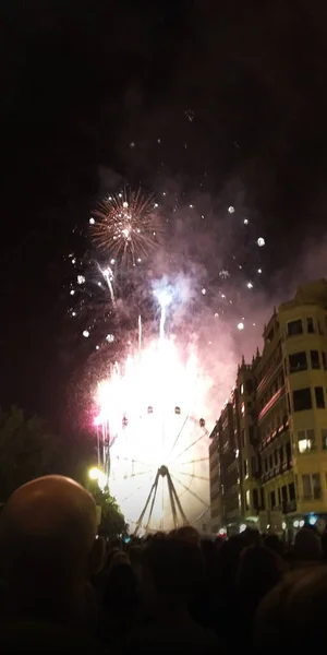 Feuerwerk Bei Den Festen Von San Sebastin Spanien — Stockfoto