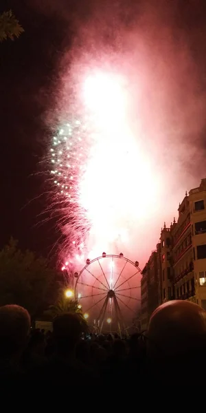 Pirotecnia Las Fiestas San Sebastin España — Foto de Stock