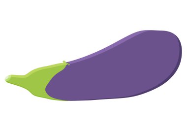 Beyaz arkaplanda mor patlıcan.