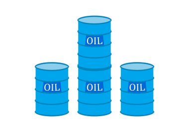 Beyaz arka planda mavi variller.