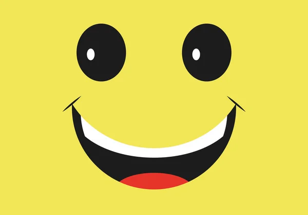 Sonrisa Felicidad Sobre Fondo Amarillo — Vector de stock