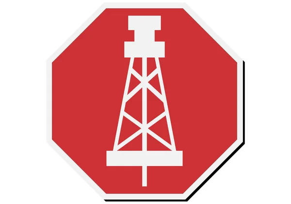 Pollution Fracking Prohibited Sign White Background — Stock Vector