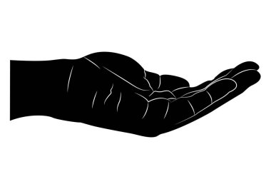 Beyaz arka planda yardım isteyen elini aç.