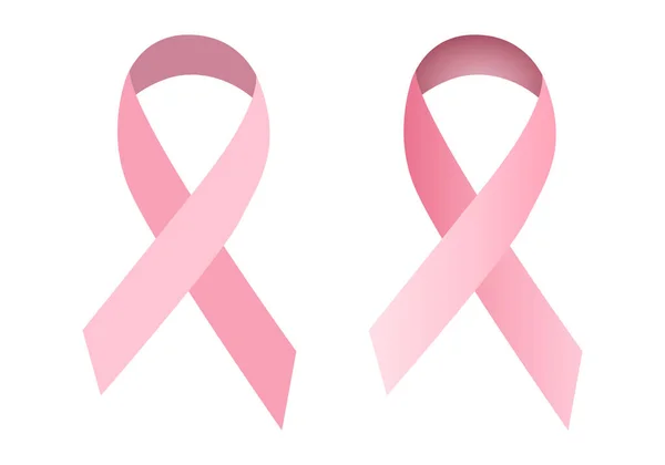 Cintas Rosadas Para Cáncer Mama — Archivo Imágenes Vectoriales