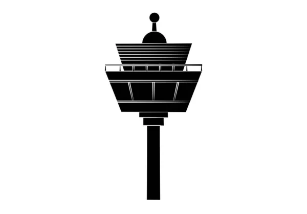 Luftfartskontroll Lufthavn Med Hvit Bakgrunn – stockvektor