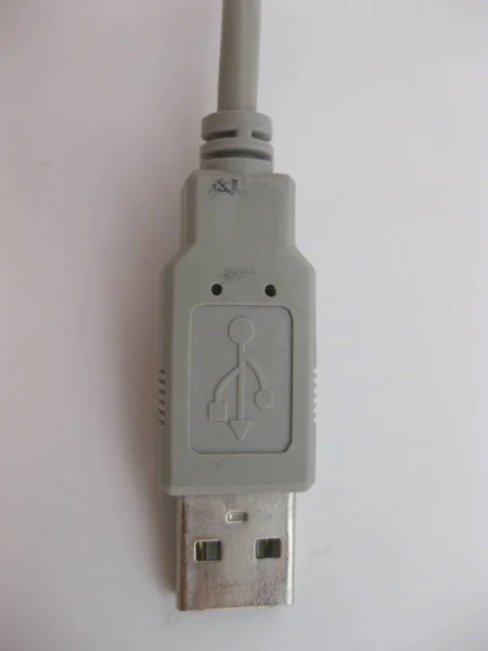 White Male Usb Connector — Stock Photo, Image