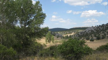 Güneşli bir günde kireçtaşı dağları.