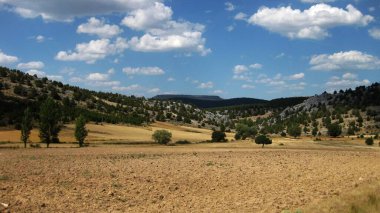 Güneşli bir günde kireçtaşı dağları.