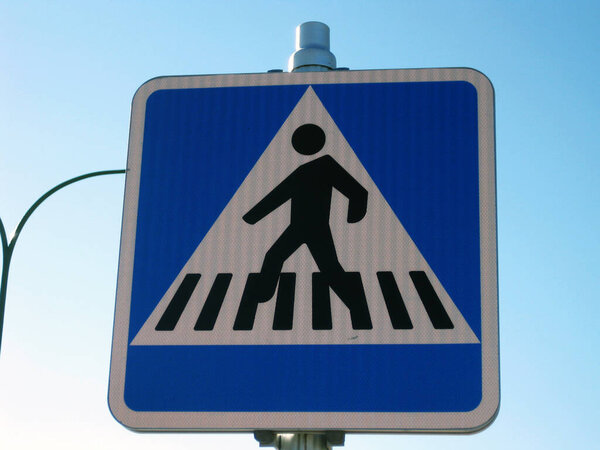 Zebra crossing traffic sign.