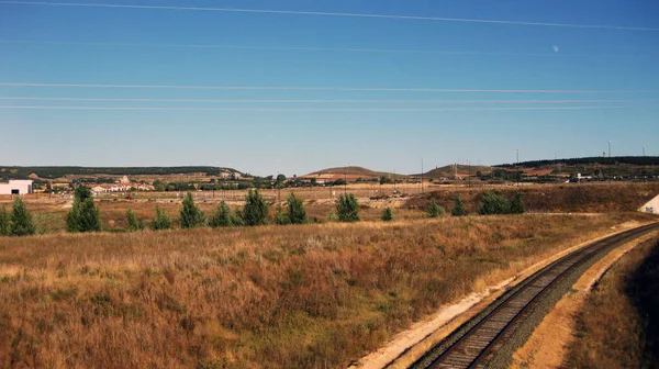 Bahngleise Durch Getreidefelder — Stockfoto