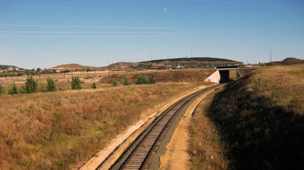 Bahngleise Durch Getreidefelder — Stockfoto
