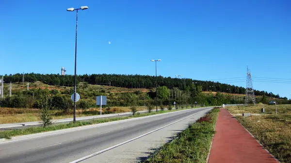 Routes Travers Les Champs Cultures — Photo