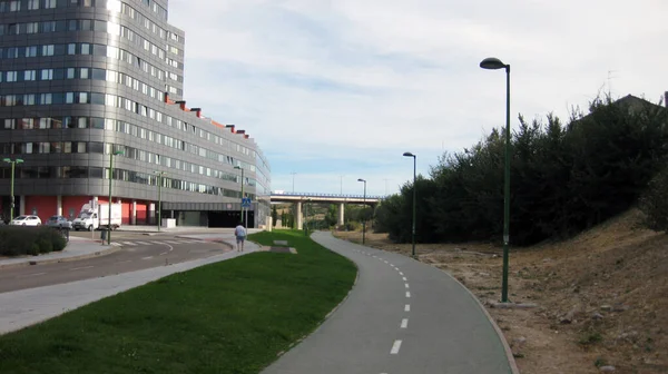 Piste Cyclable Travers Une Ville — Photo