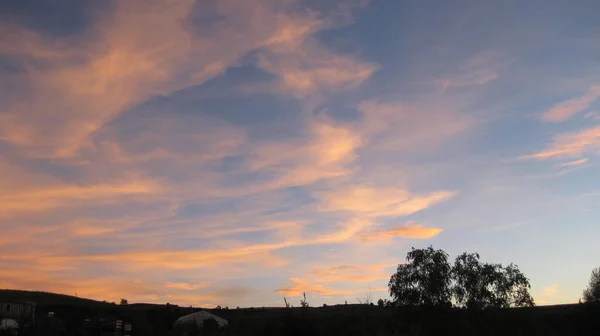 Cielo Púrpura Azul Atardecer — Foto de Stock