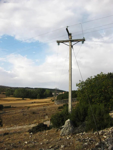 Elektrické Vedení Horské Krajině — Stock fotografie