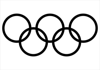 Beyaz arkaplanda Olimpiyat oyunları sembolü