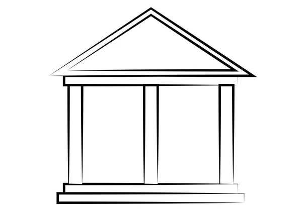 Чёрная Икона Греческого Храма — стоковый вектор