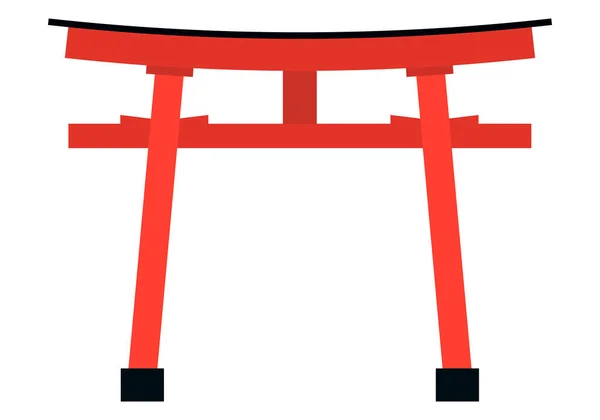 Templo Rojo Japón Fondo Blanco — Archivo Imágenes Vectoriales