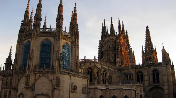 Kathedrale Von Burgos Spanien Bei Sonnenuntergang — Stockfoto