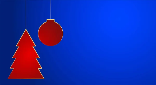 Fundo Azul Com Silhueta Árvore Natal Pinho — Vetor de Stock