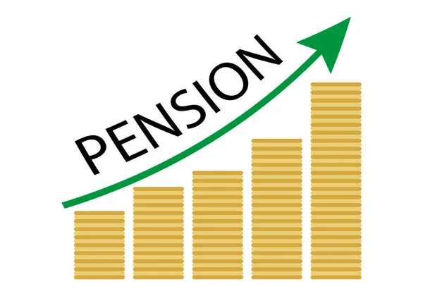 Grafico Web Crescita Delle Monete Pensione — Vettoriale Stock