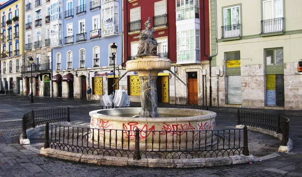 Fuentes Una Plaza Centro Histórico Burgos España — Foto de Stock