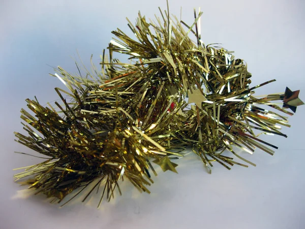 Ouropel Natal Decorativo Dourado — Fotografia de Stock