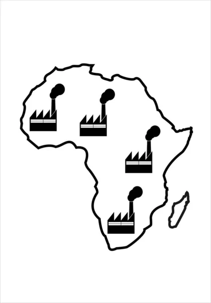 Industrialisation Continent Africain — Image vectorielle