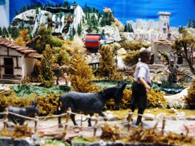 Beytüllahim 'in doğuşunun figürleri ve süslemeleri.