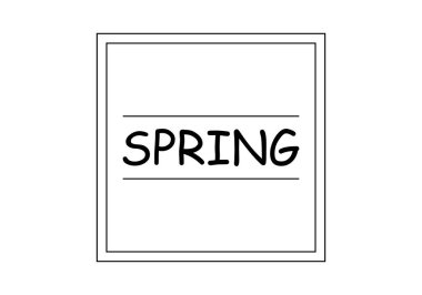 Beyaz arkaplanda bahar başlıklı siyah çerçeve.