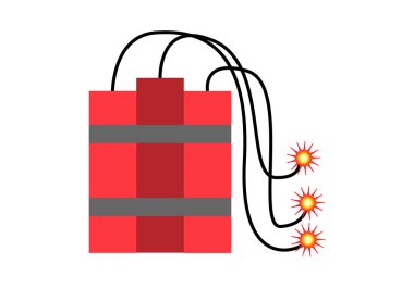 Beyaz arkaplanda dinamit patlayıcı simgesi.