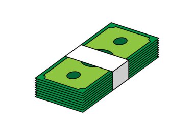 Beyaz arka planda yeşil banknotlar