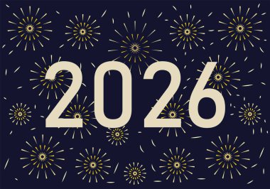 Yıl 2026 Havai fişek arka planı