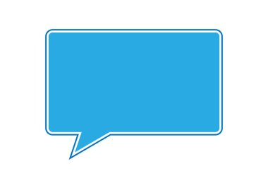 Mavi ve beyaz vuruşlu mavi konuşma balonu