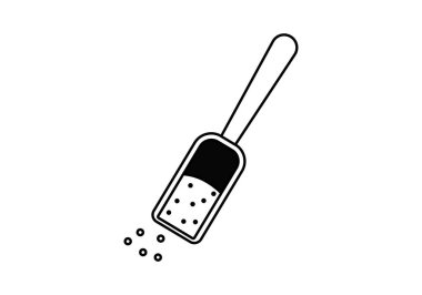 Şekerli bir kaşığın siyah simgesi