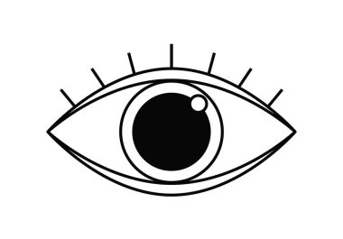Beyaz arka planda siyah insan göz simgesini