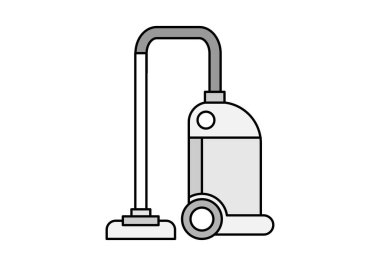 Beyaz arkaplanda siyah elektrik süpürgesi simgesi