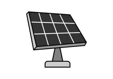 Beyaz arkaplanda güneş paneli simgesi