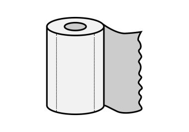 Beyaz arkaplanda siyah kağıt rulo simgesi