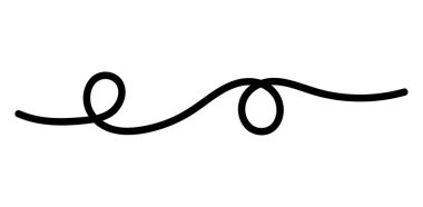 Beyaz arkaplanda kalın kıvrımlı siyah çizgi