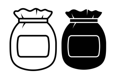 Beyaz arkaplanda siyah çuval simgesi