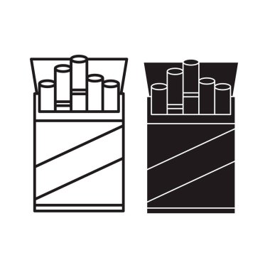 Beyaz arkaplanda siyah puro kutusu simgesi