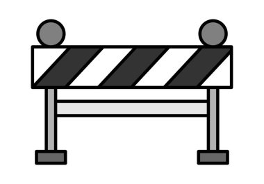 İnşaat çitlerinin siyah simgesi