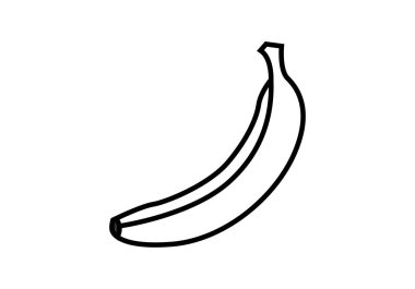 Beyaz arkaplanda siyah muz simgesi