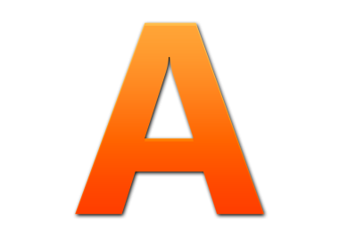 A harfi turuncu ve kırmızı gradyan.