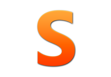 S harfi turuncu ve kırmızı gradyan.